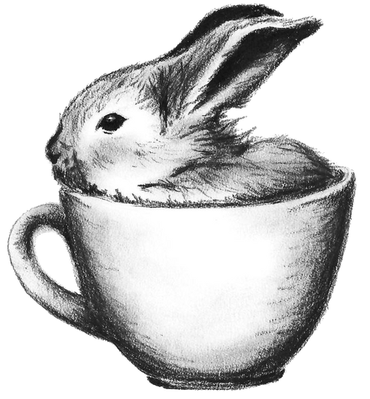 Bunny in a Teacup Vinyl Sticker