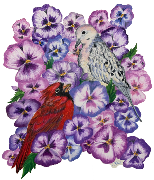 Birds & Flowers Vinyl Sticker