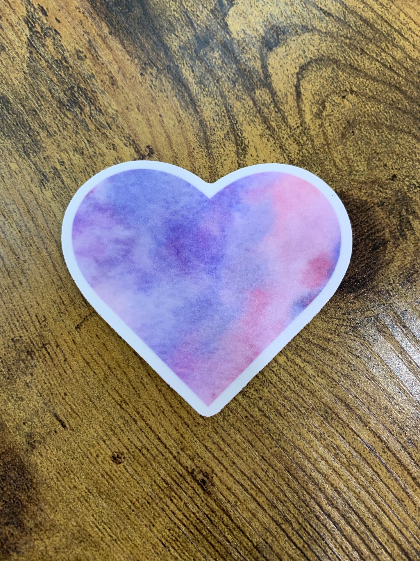 Pink & Purple Heart Vinyl Sticker